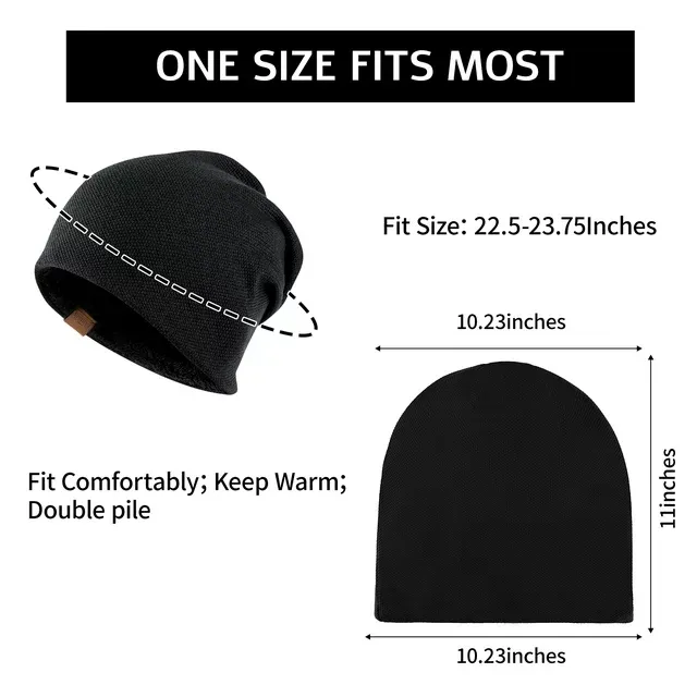 Men & Women Warm Winter Hats Beanie Cap Lined Knit Thick Hat ZB095