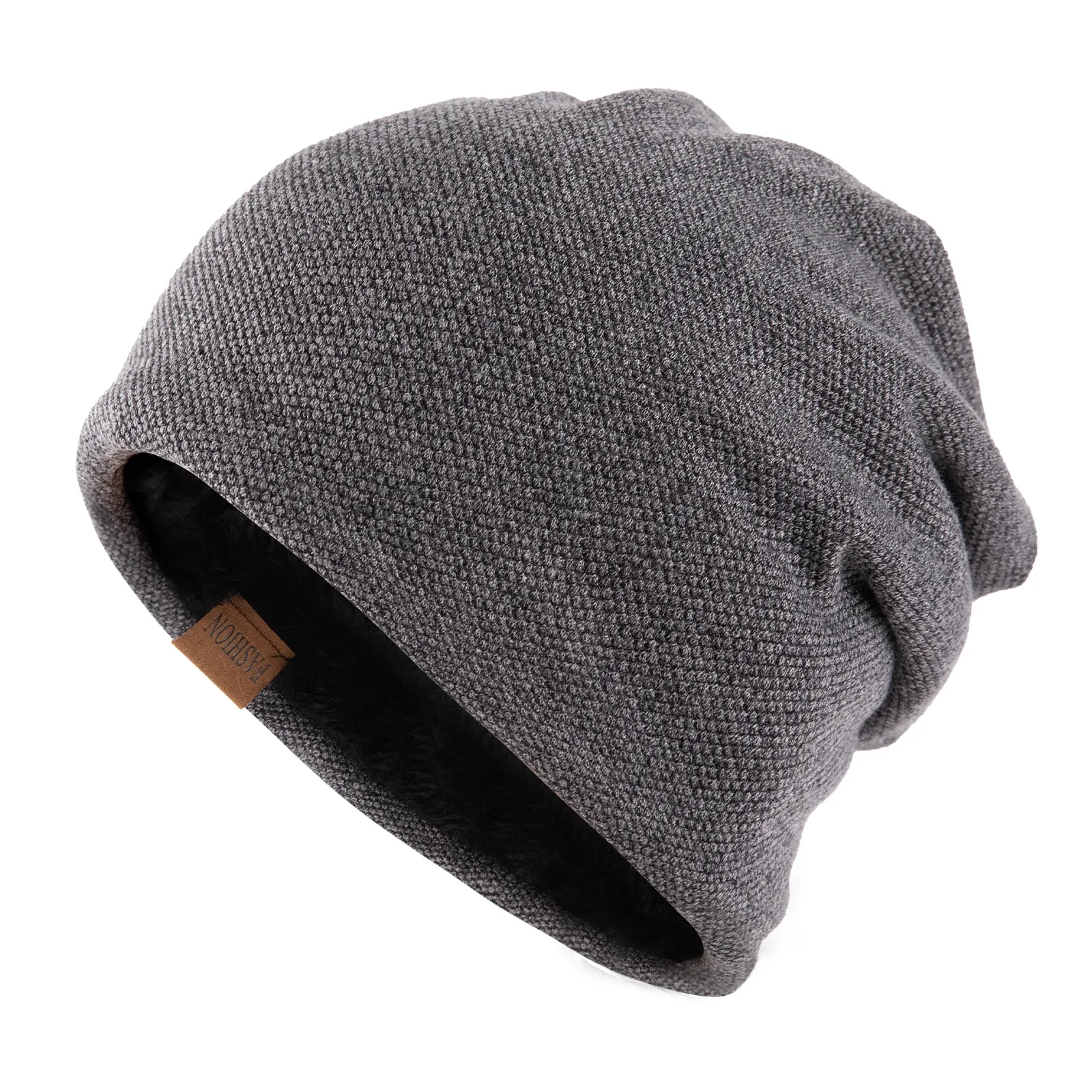 Men & Women Warm Winter Hats Beanie Cap Lined Knit Thick Hat ZB095