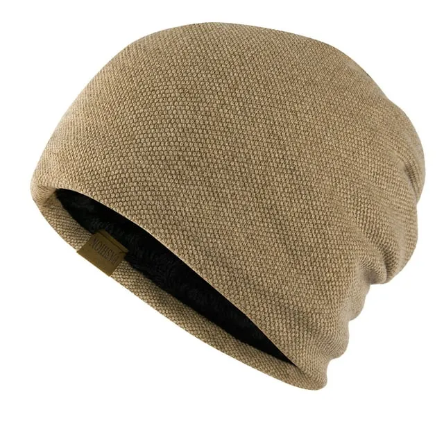 Men & Women Warm Winter Hats Beanie Cap Lined Knit Thick Hat ZB095