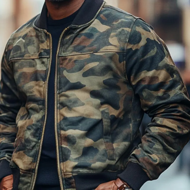 Men's Casual Camouflage Baseball Jacket 93141013F