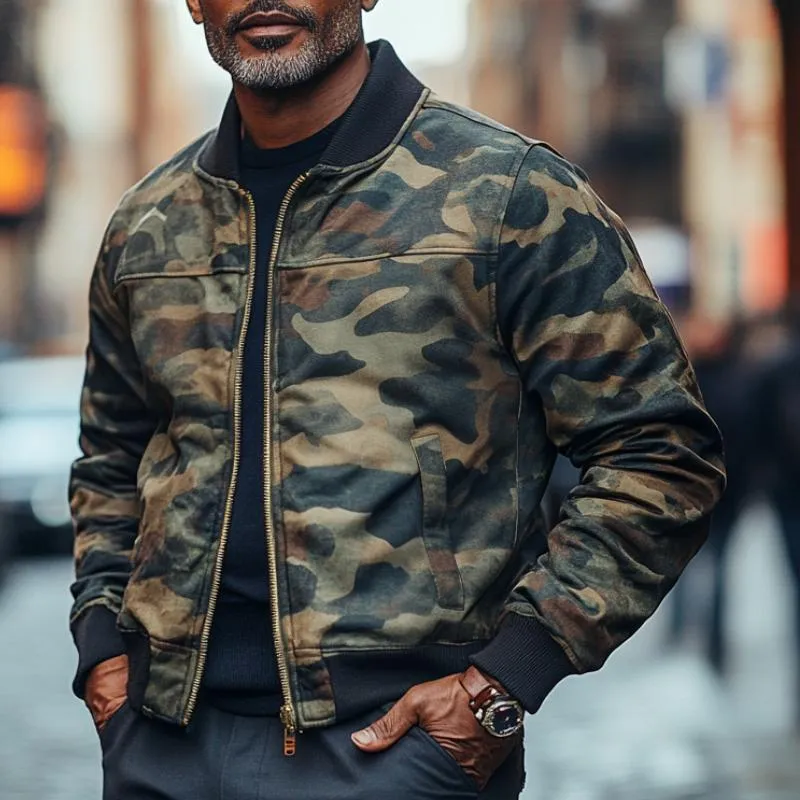 Men's Casual Camouflage Baseball Jacket 93141013F