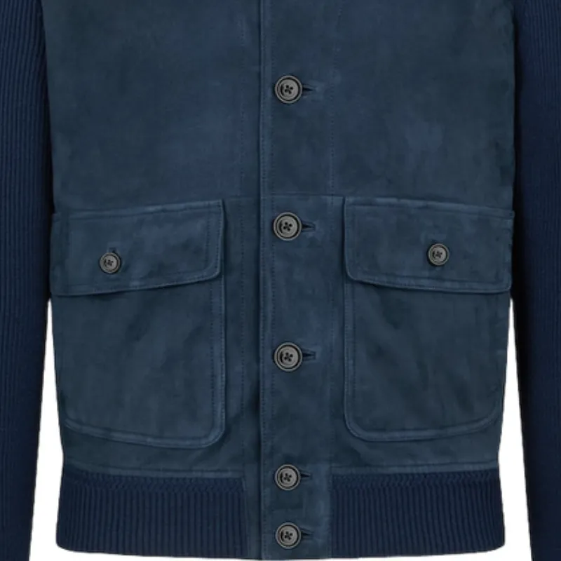 Men's Vintage Fashion Suede Stand Collar Jacket 50250190F