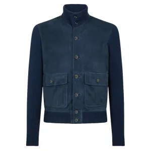 Men's Vintage Fashion Suede Stand Collar Jacket 50250190F