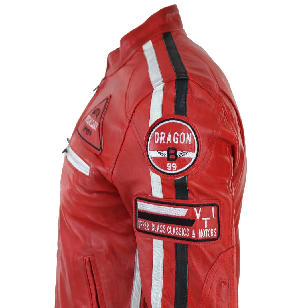 Men's Zipped Biker Leather Jacket
