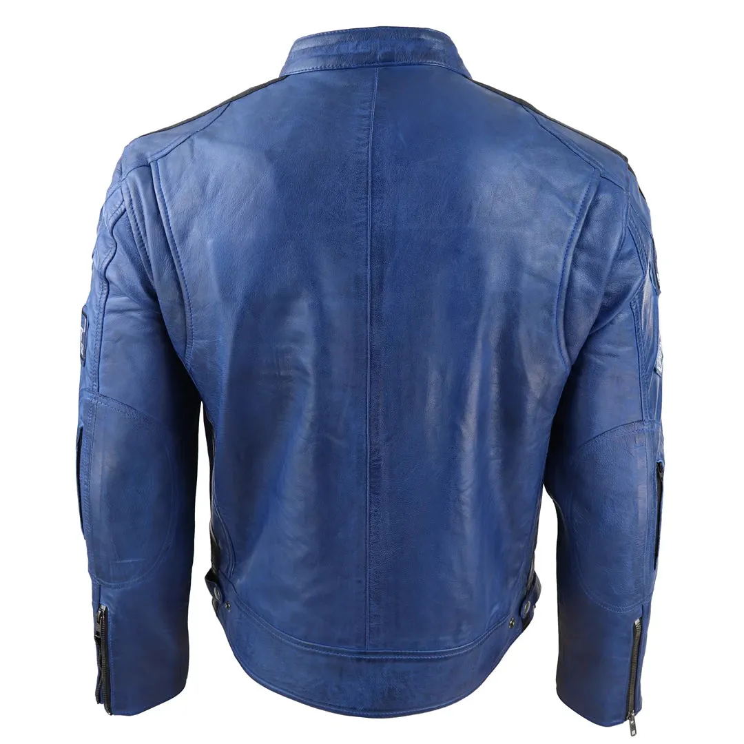 Men's Zipped Biker Leather Jacket
