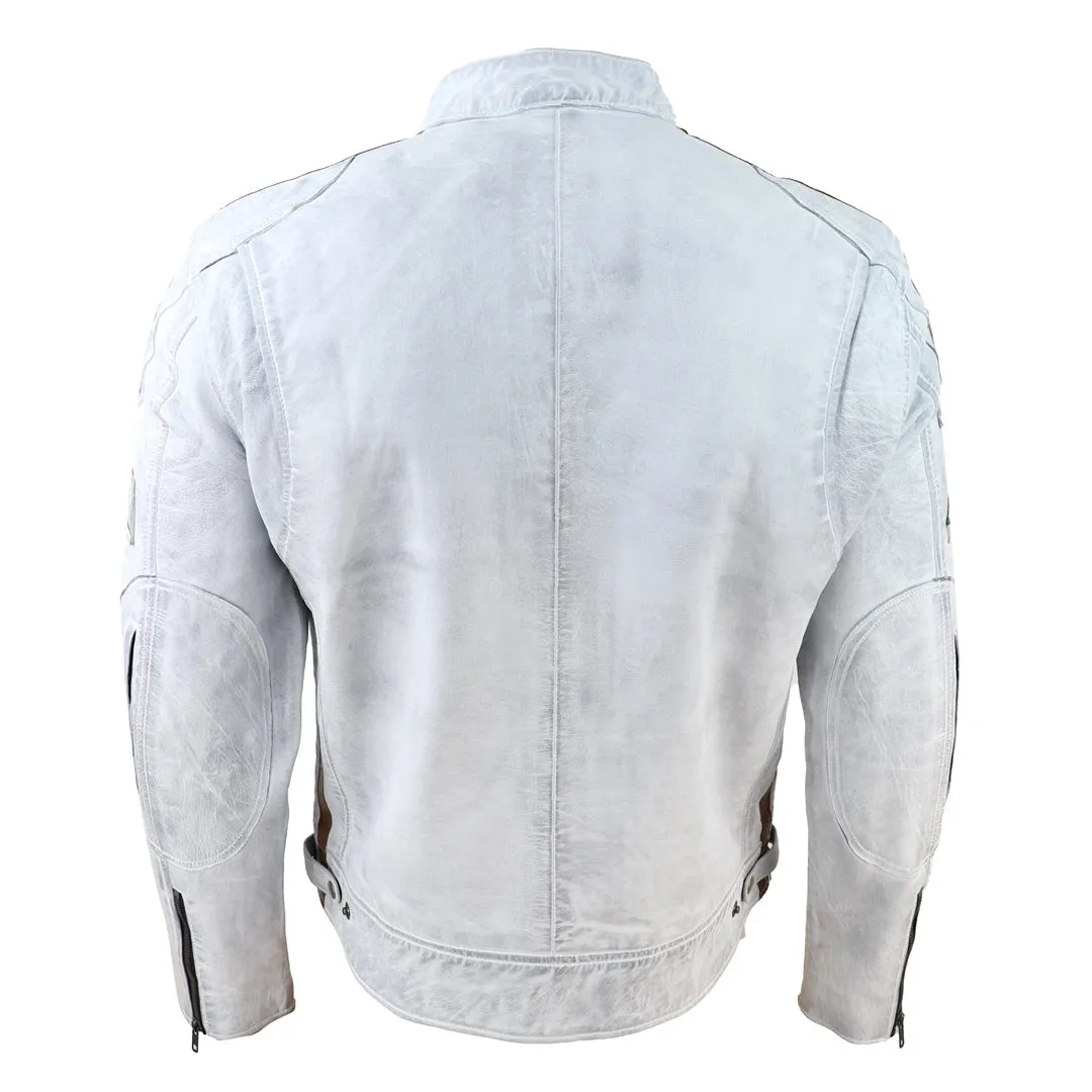 Men's Zipped Biker Leather Jacket