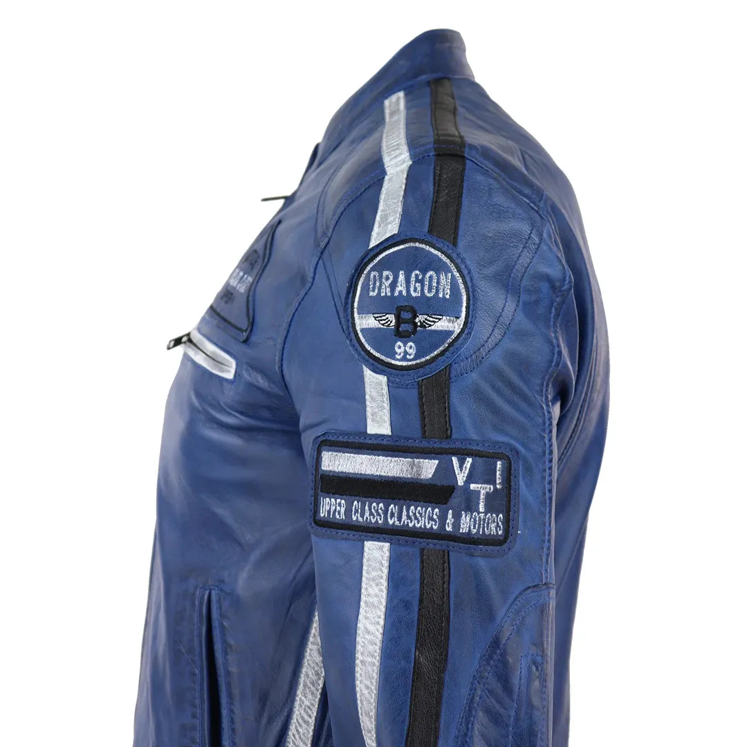 Men's Zipped Biker Leather Jacket