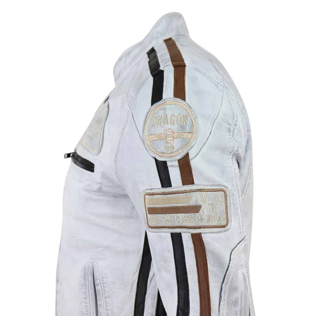 Men's Zipped Biker Leather Jacket