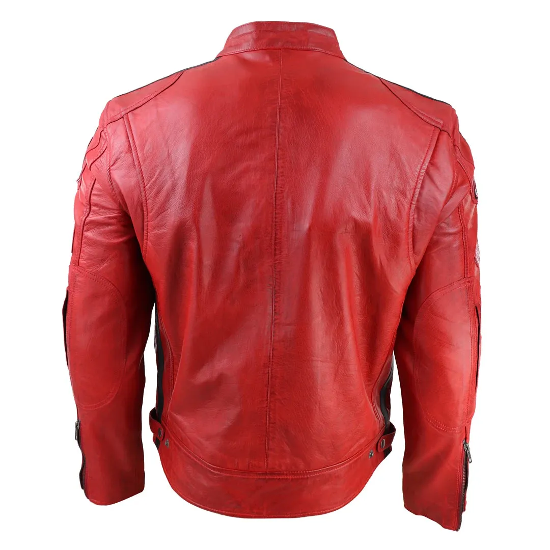 Men's Zipped Biker Leather Jacket