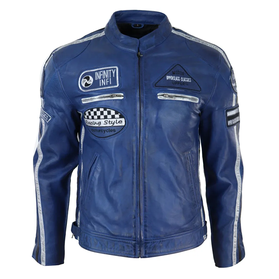 Men's Zipped Biker Leather Jacket