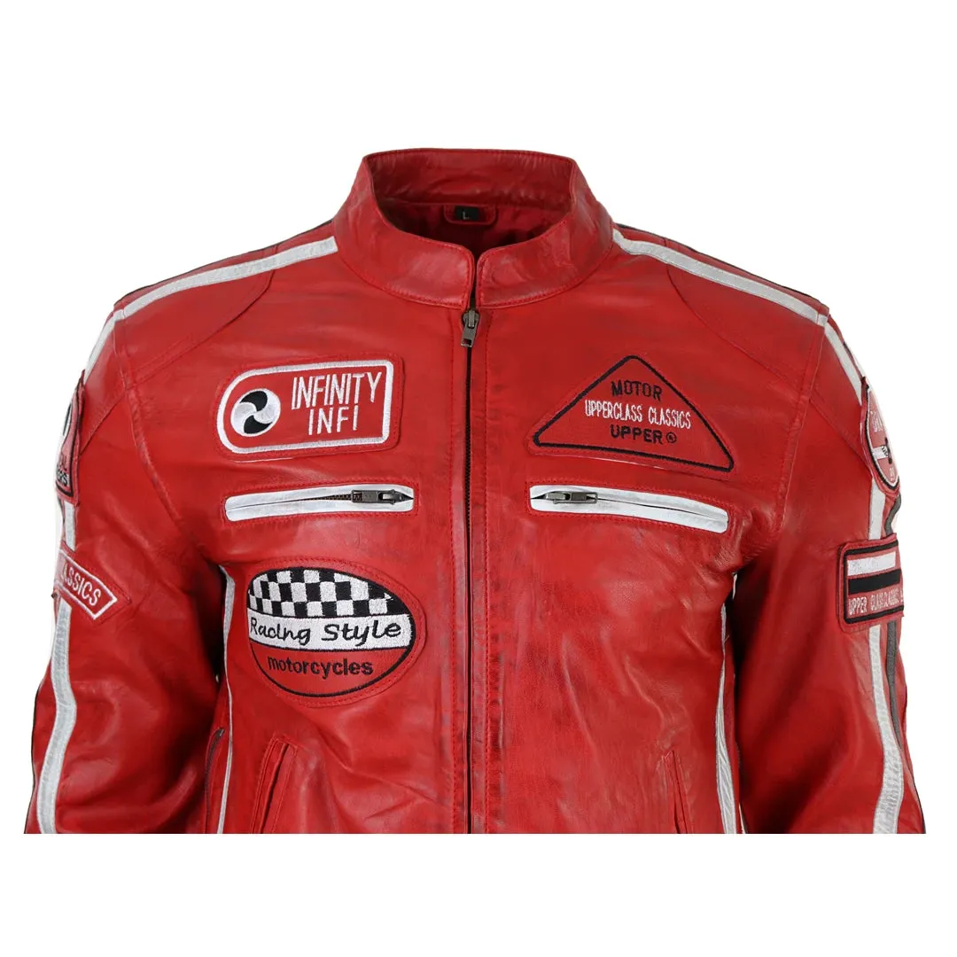 Men's Zipped Biker Leather Jacket
