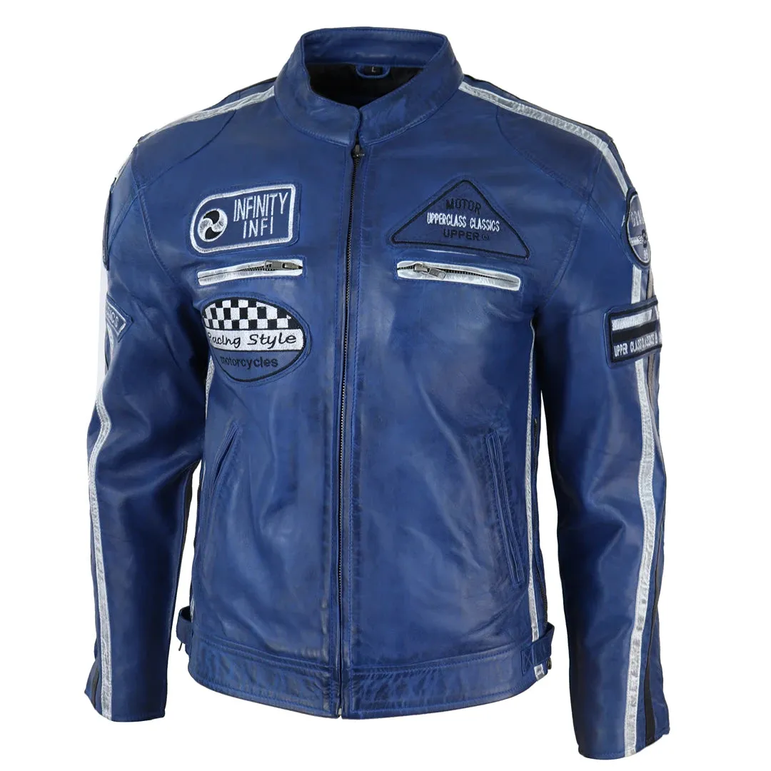 Men's Zipped Biker Leather Jacket