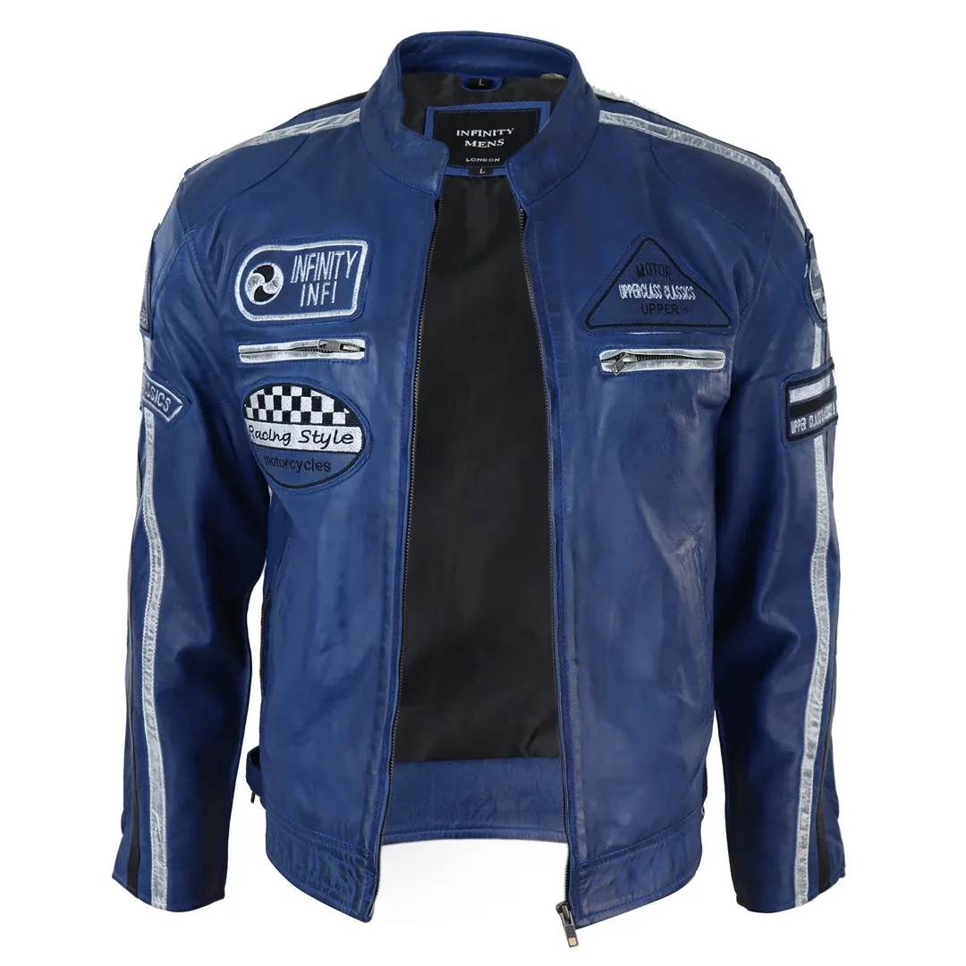 Men's Zipped Biker Leather Jacket