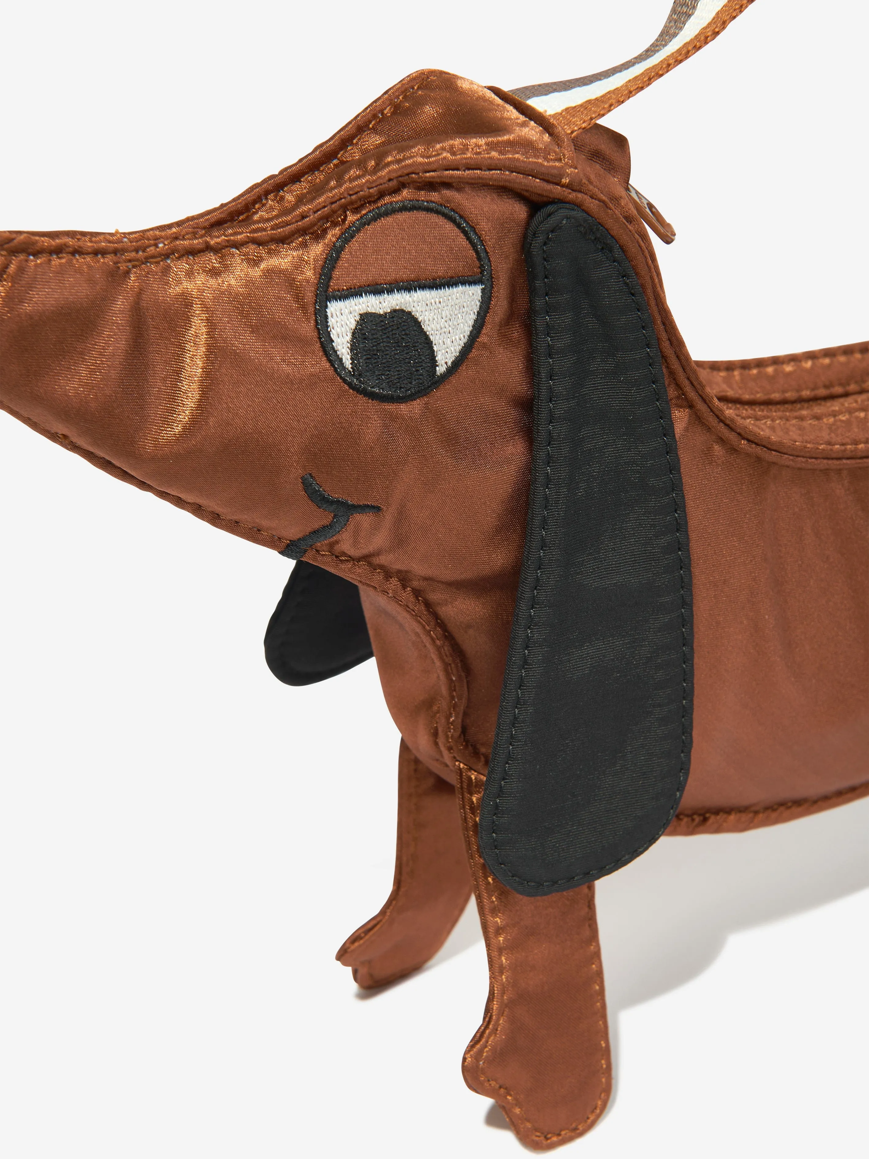 Mini Rodini Kids Dog Crossbody Bag in Brown (46cm)