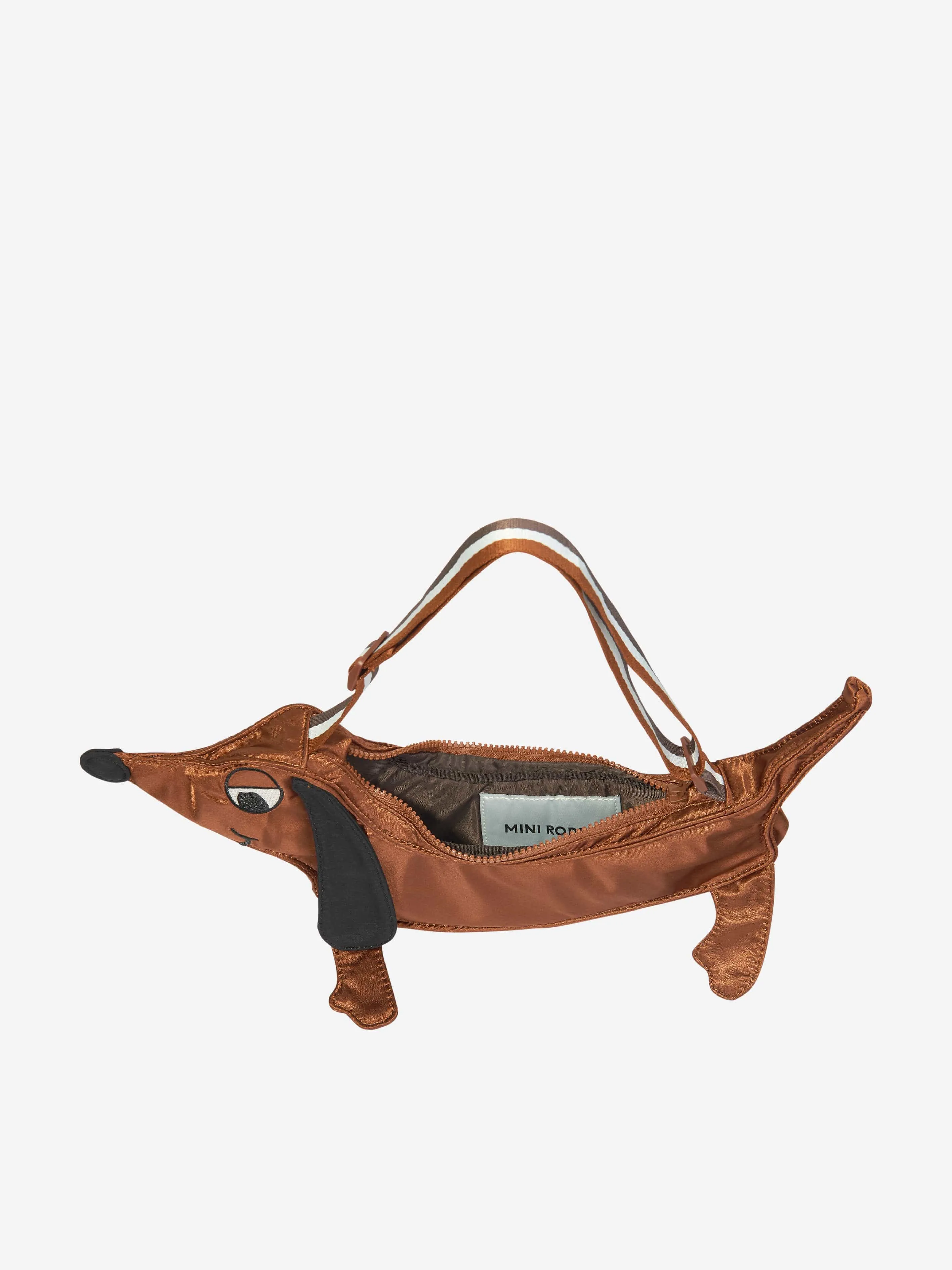 Mini Rodini Kids Dog Crossbody Bag in Brown (46cm)