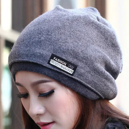 New Arrive High Quality Double Thick Beanie Hats for Women and Men Wool Knitted Cap Warm Winter Hats Scarves Wraps