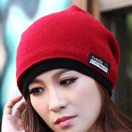 New Arrive High Quality Double Thick Beanie Hats for Women and Men Wool Knitted Cap Warm Winter Hats Scarves Wraps