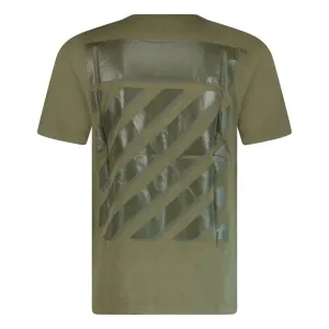 OFF WHITE DIAGONAL TAB T-SHIRT ARMY GREEN