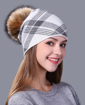 Plaid Knitted Winter Beanie