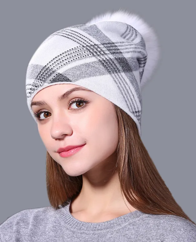 Plaid Knitted Winter Beanie