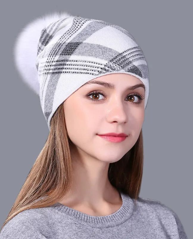 Plaid Knitted Winter Beanie