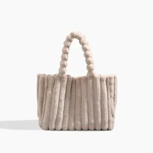 Plush Textured Faux Fur Handbag – Soft Winter Tote