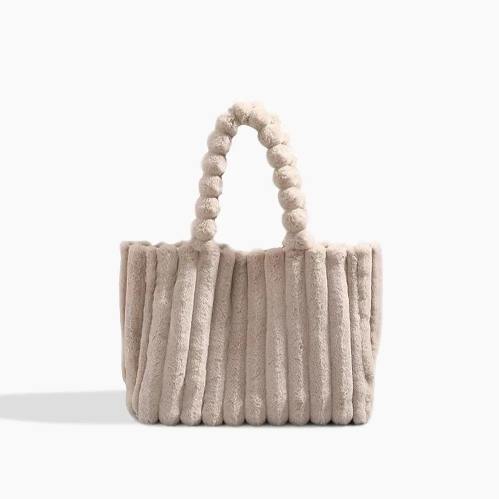 Plush Textured Faux Fur Handbag – Soft Winter Tote