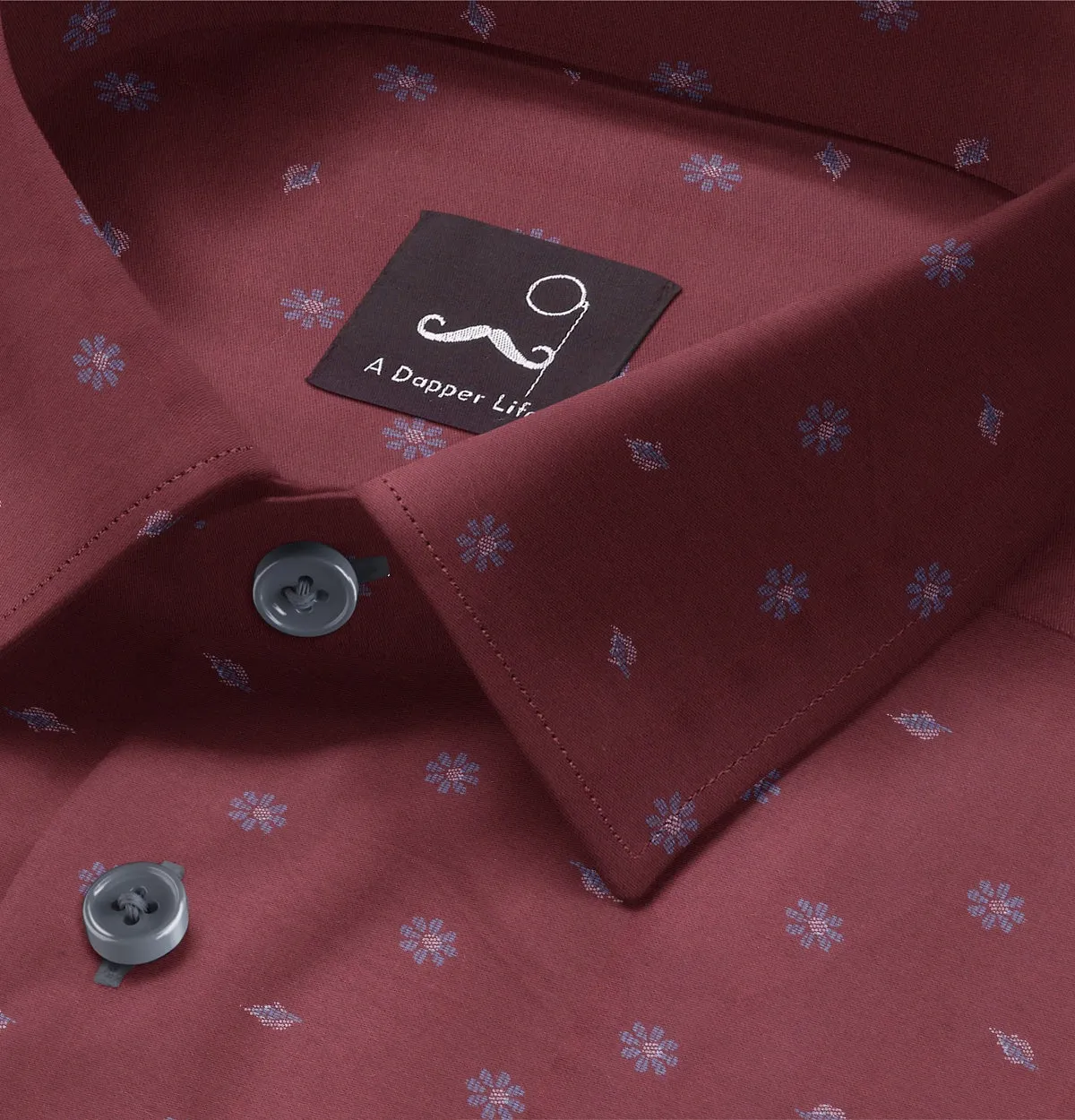 Pure Cotton - Long Sleeve - Maroon Print