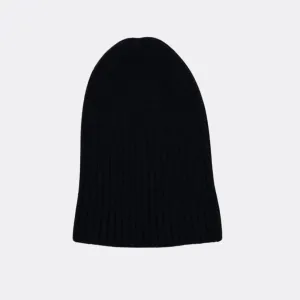 Recycled Cashmere Beanie (Black)