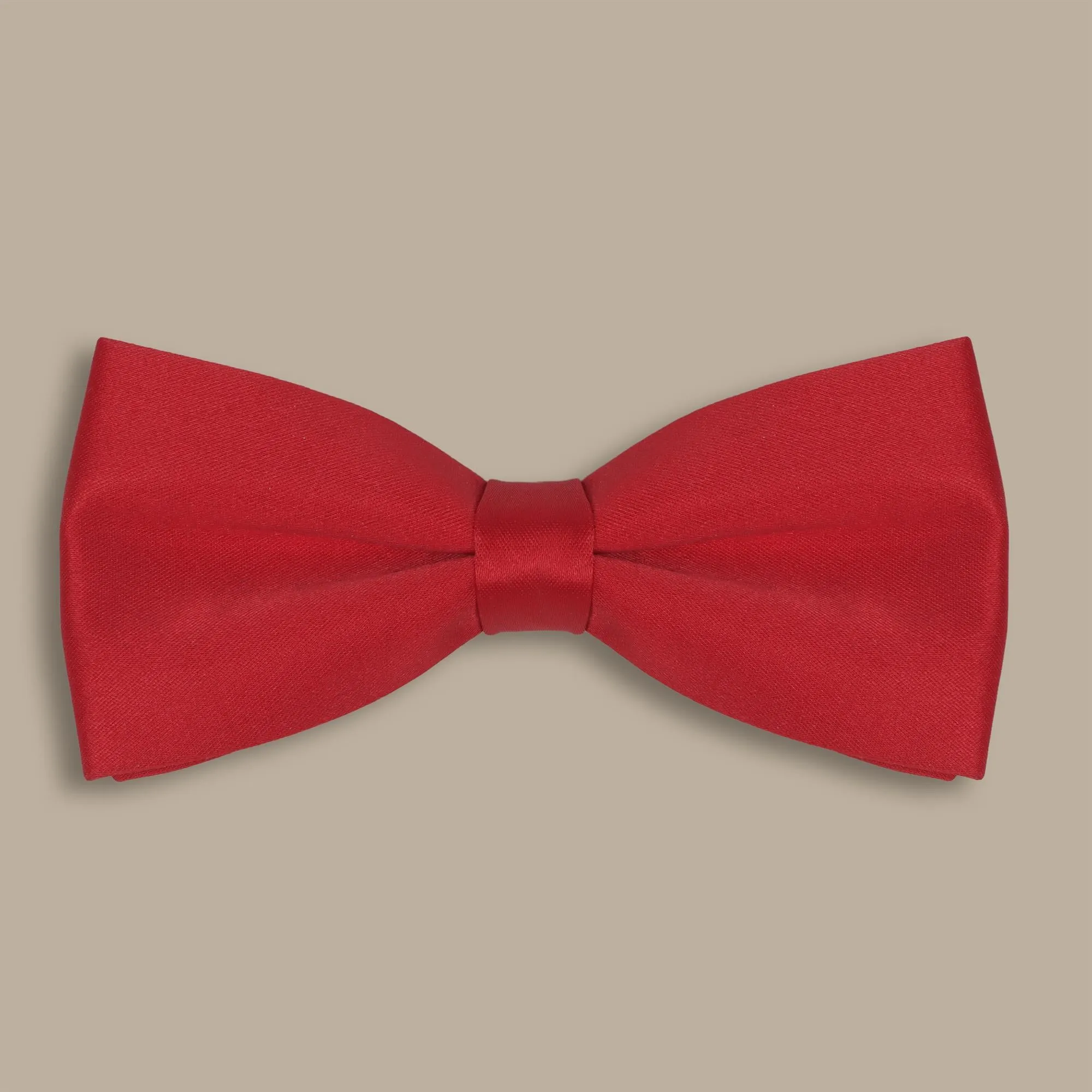 Red Satin Small Plain Bowtie