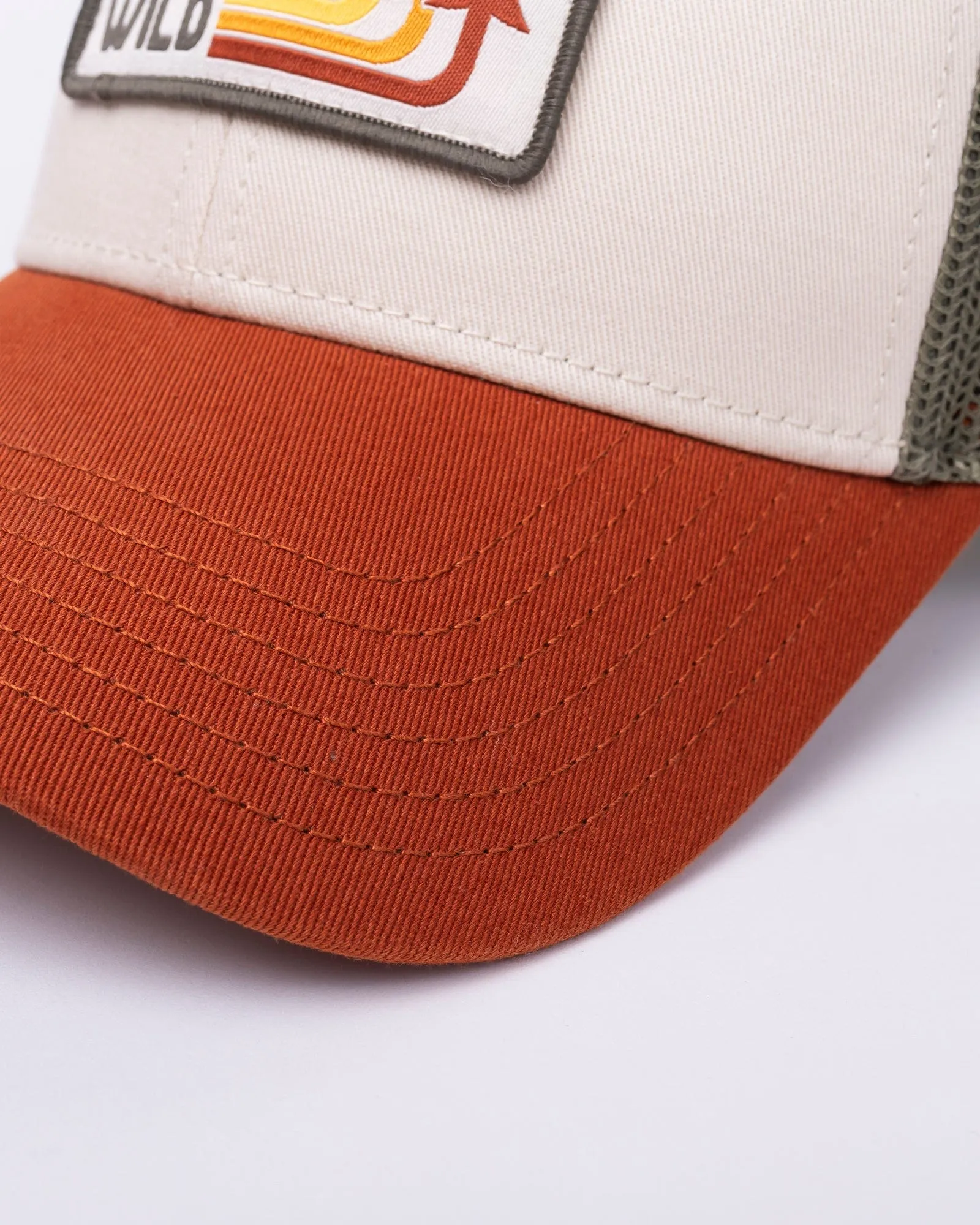 Retro Pines Trucker Hat | Olive/Beige/Copper