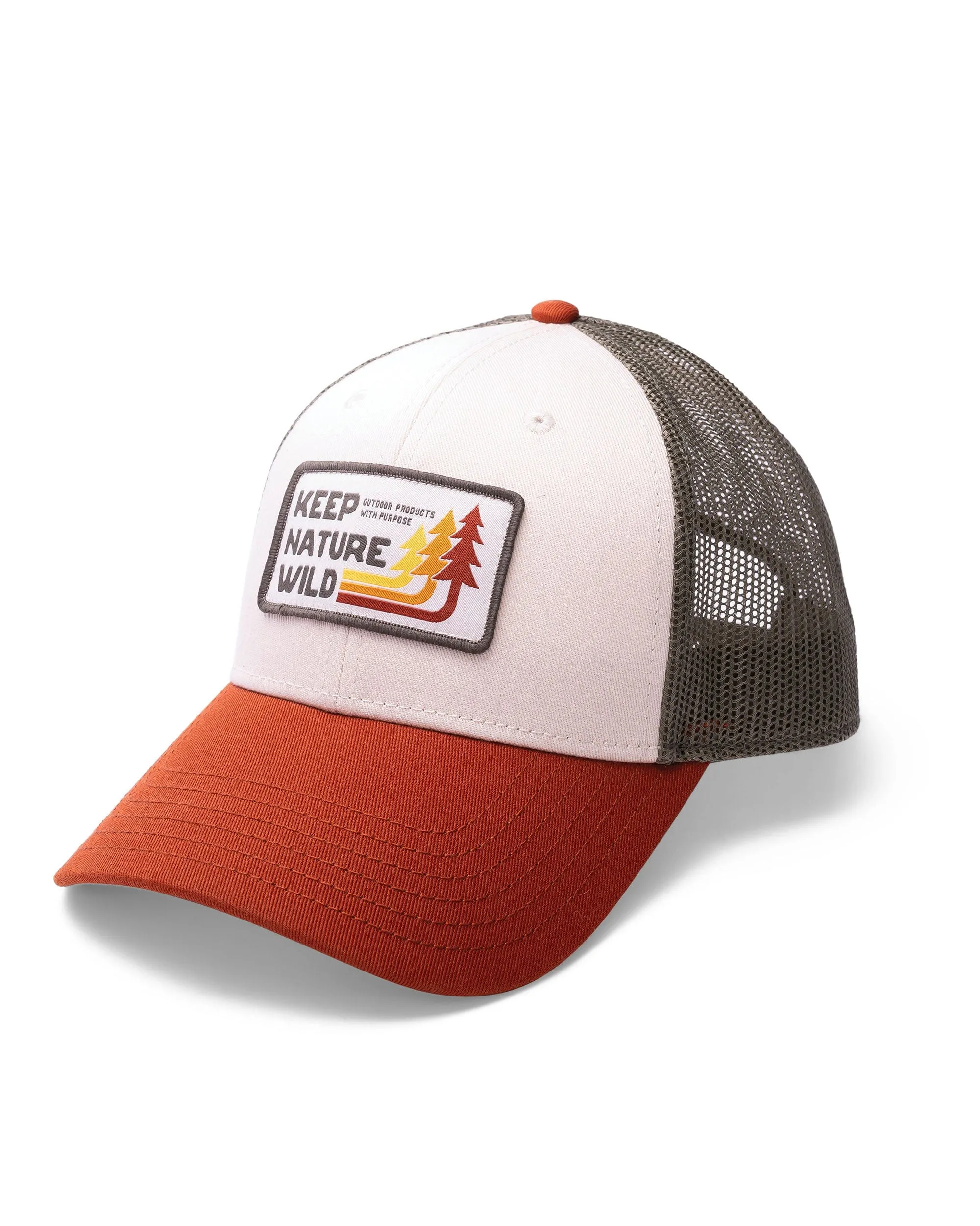 Retro Pines Trucker Hat | Olive/Beige/Copper