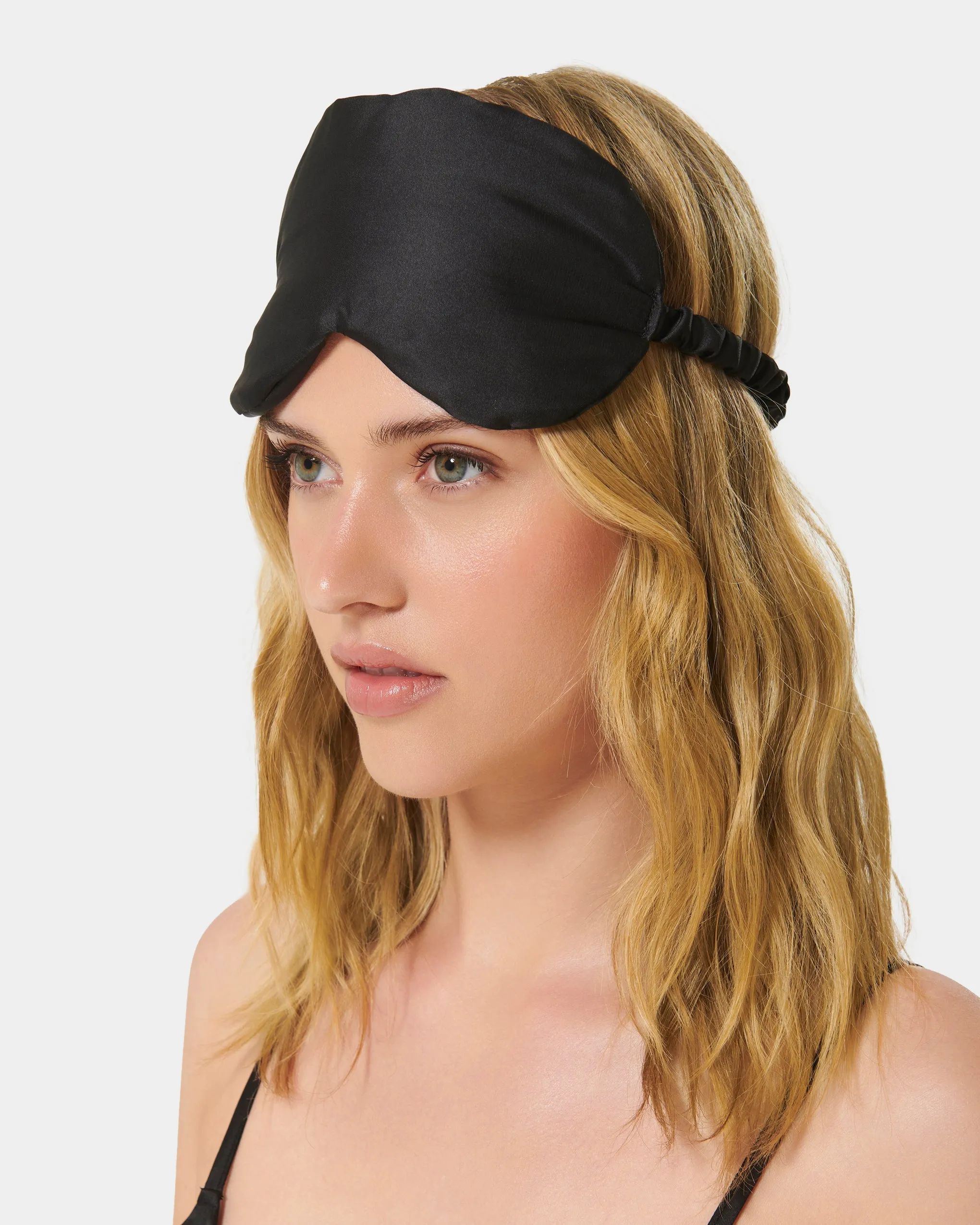 Saskia Luxury Satin Eye Mask Set Black 