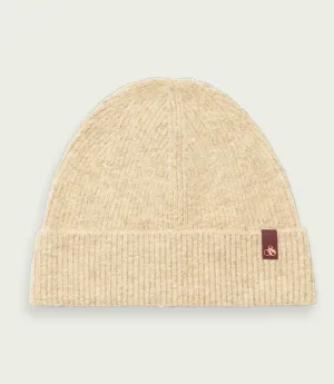 Soft Rib-Knit Beanie (Sand Melange)
