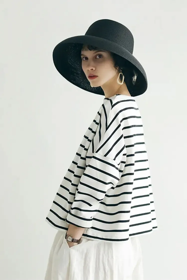Summer Packable Wide-Brim Straw Cloche Hat