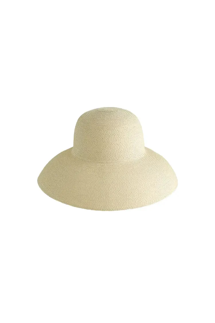 Summer Packable Wide-Brim Straw Cloche Hat