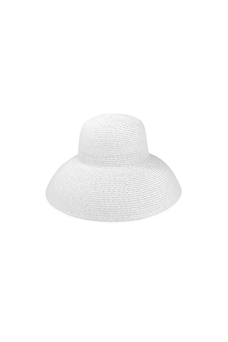 Summer Packable Wide-Brim Straw Cloche Hat