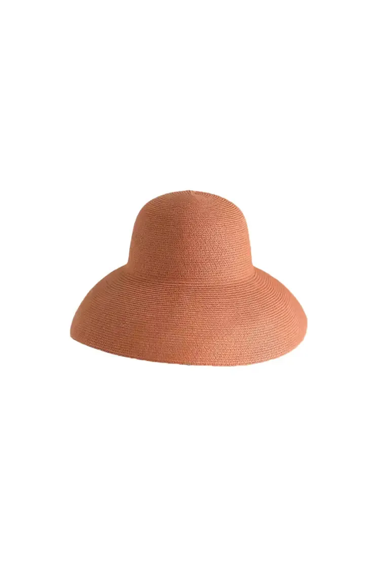 Summer Packable Wide-Brim Straw Cloche Hat