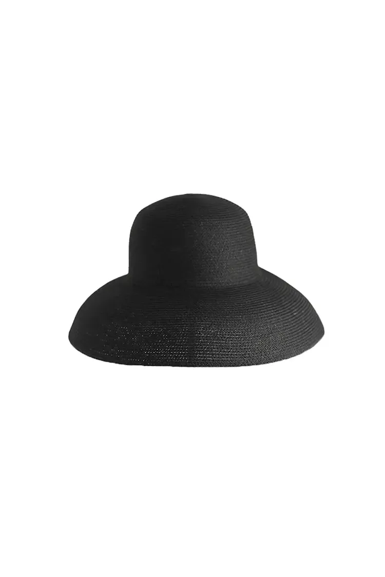 Summer Packable Wide-Brim Straw Cloche Hat