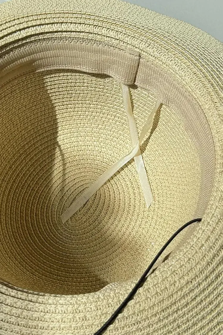 Summer Packable Wide-Brim Straw Cloche Hat