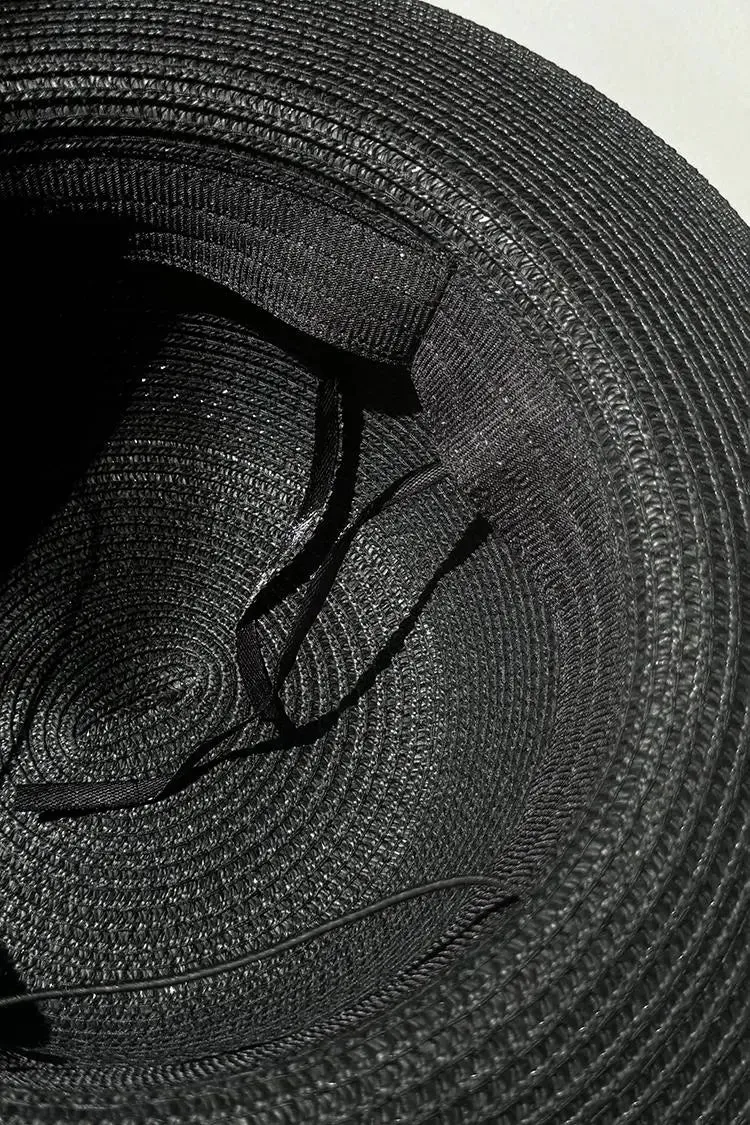 Summer Packable Wide-Brim Straw Cloche Hat