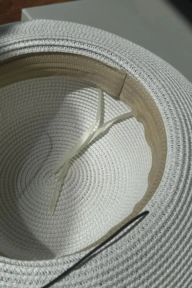 Summer Packable Wide-Brim Straw Cloche Hat