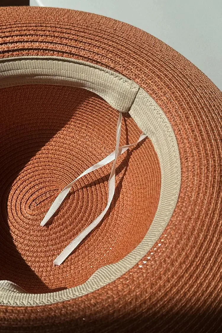 Summer Packable Wide-Brim Straw Cloche Hat