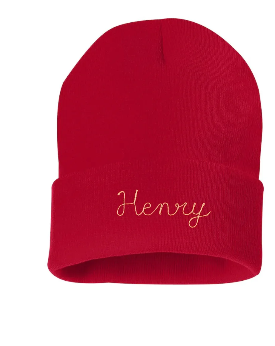 The Adult Chainstitch Beanie - Red