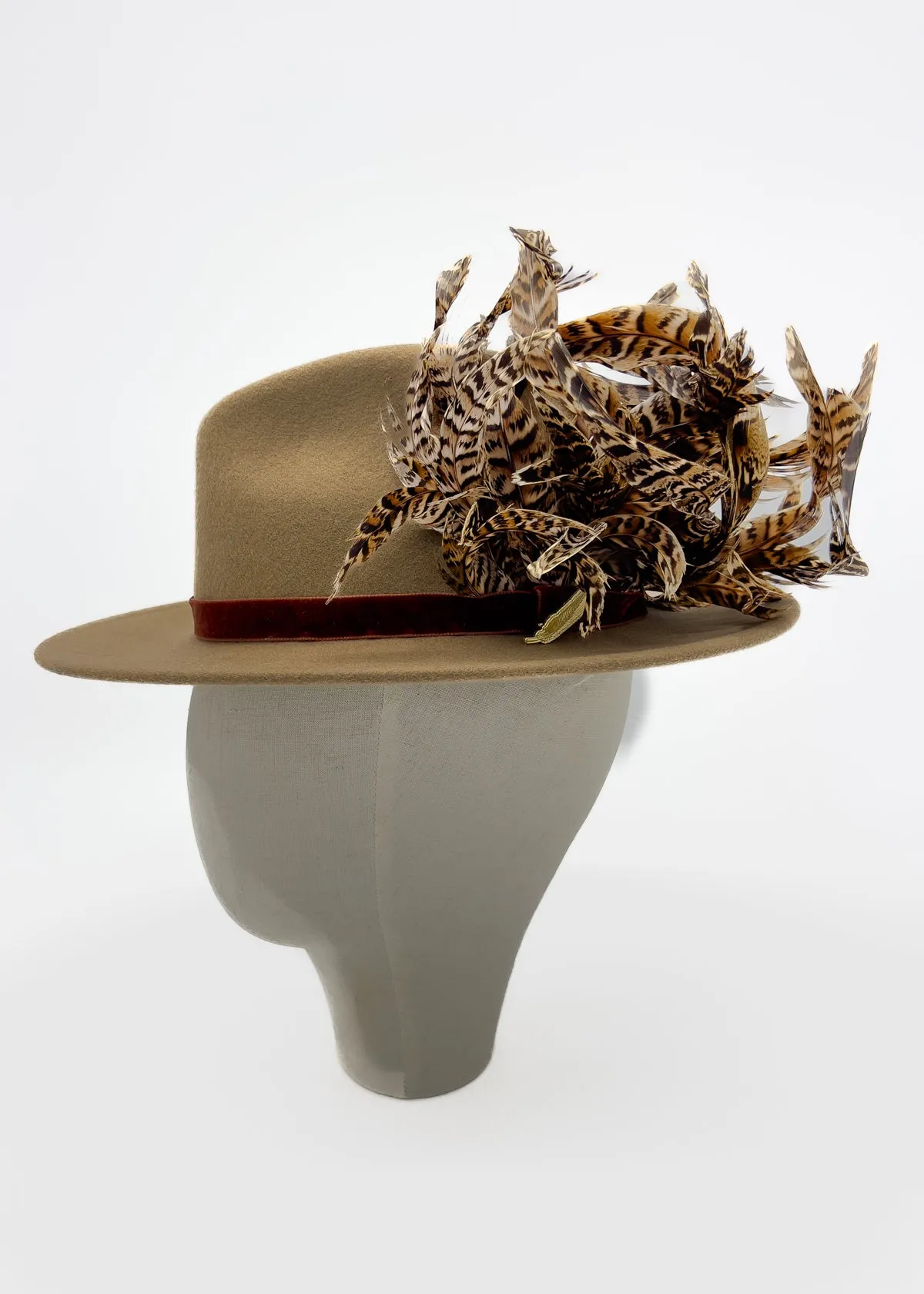 The Isabella in Camel (Pheasant Feather Swirl)