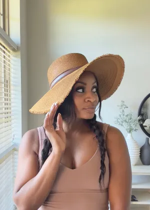 The Yari Wide Brim Frayed Straw Hat