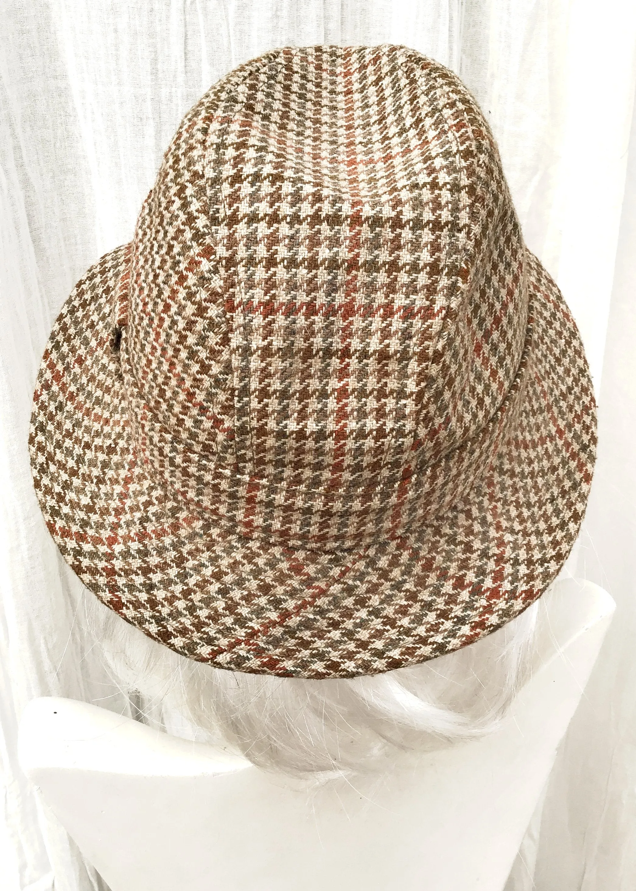 Trilby Style Country Houndstooth Tweed Hat by Failsworth