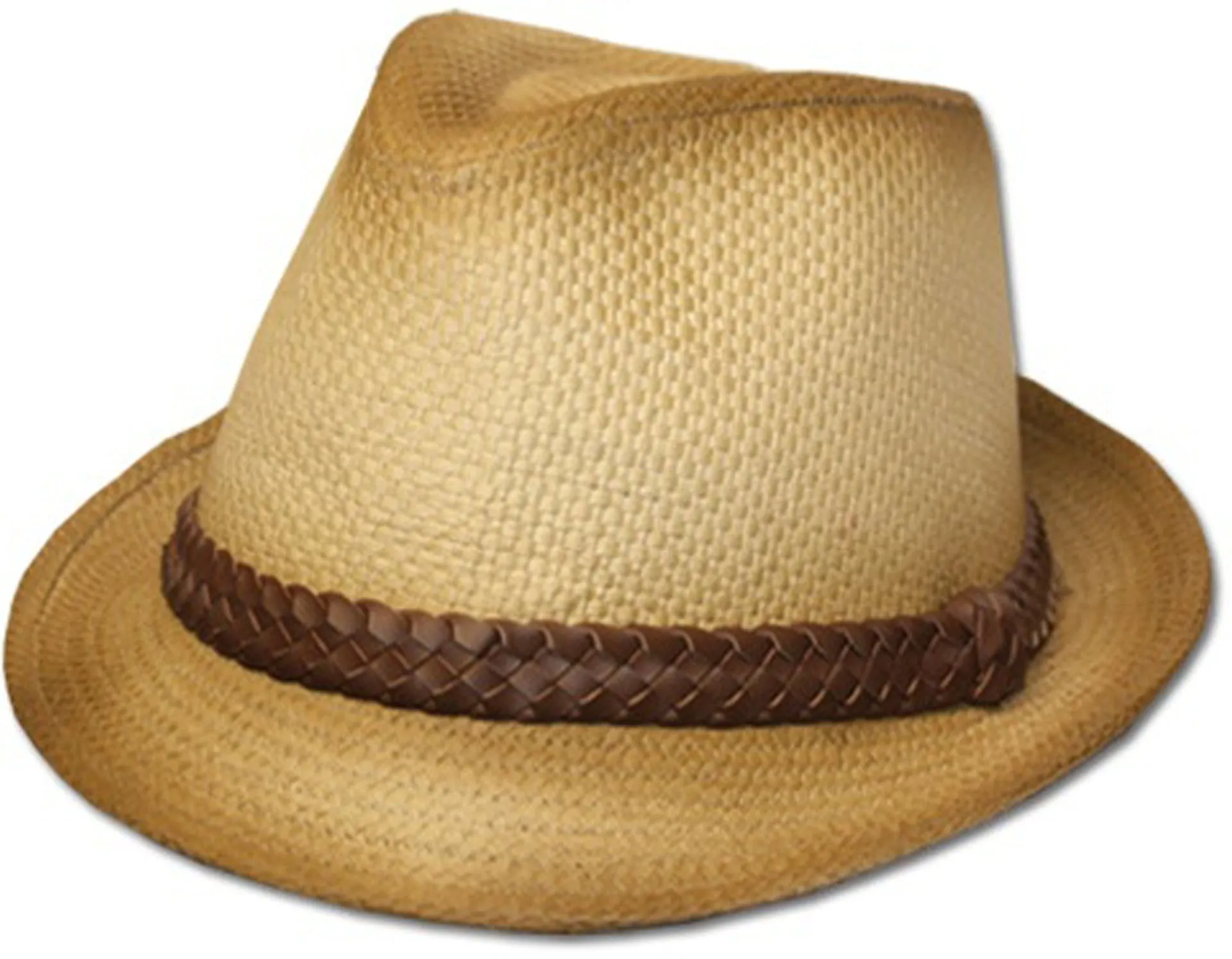 Unisex Structured Ombre 100% Paper Braided Band Fedora Hat