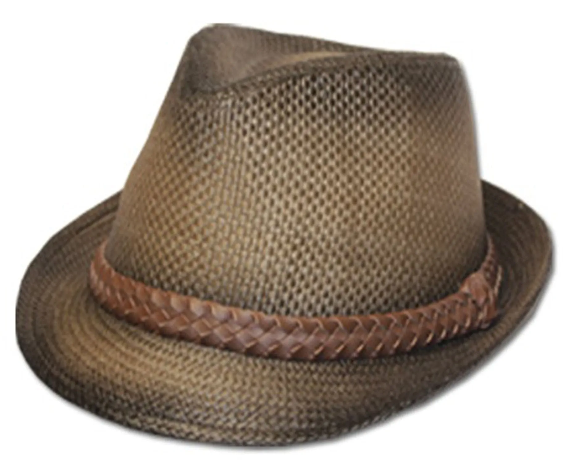 Unisex Structured Ombre 100% Paper Braided Band Fedora Hat
