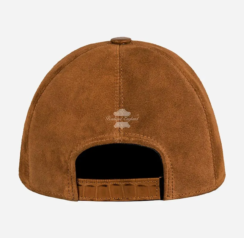 UNISEX Suede BASEBALL CAP Hip-Hop Cap Croc Print Leather Visor
